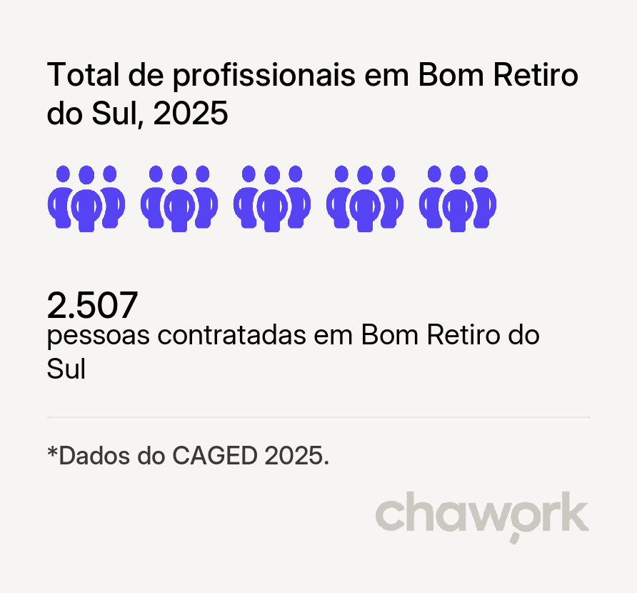 Total de profissionais contratados em Bom Retiro do Sul, RS