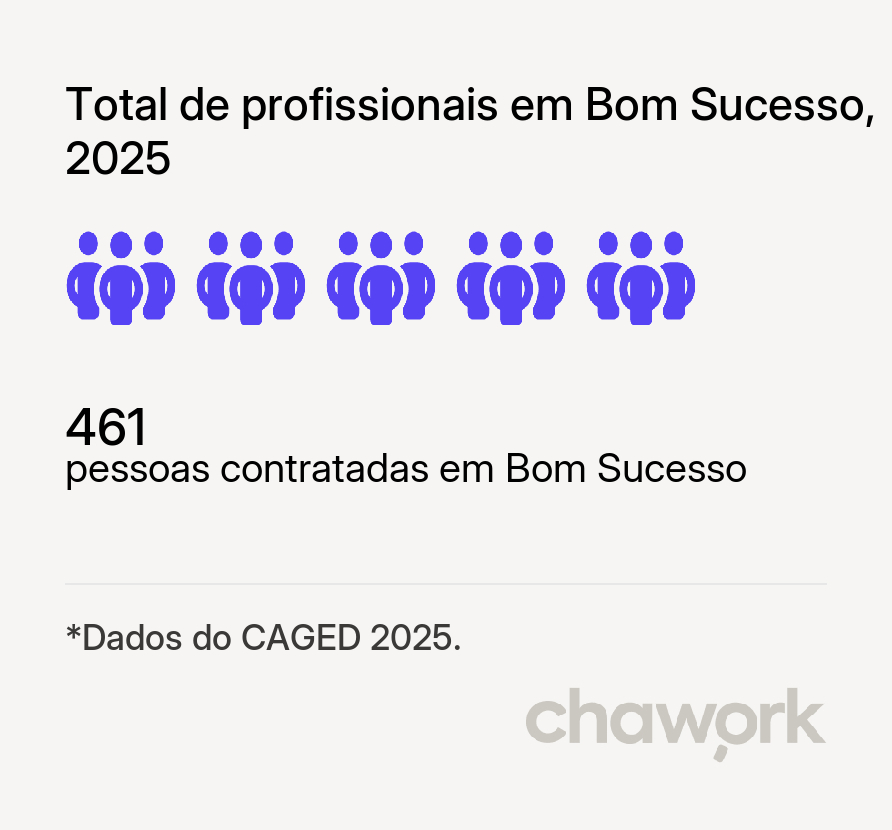 Total de profissionais contratados em Bom Sucesso, MG