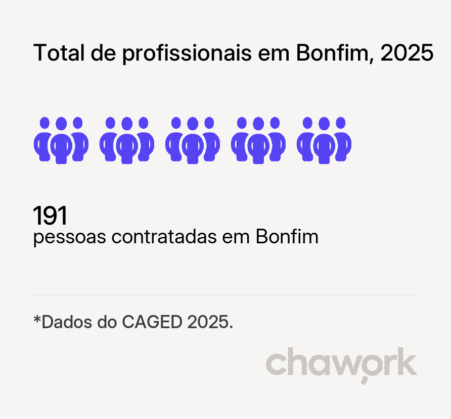 Total de profissionais contratados em Bonfim, RR