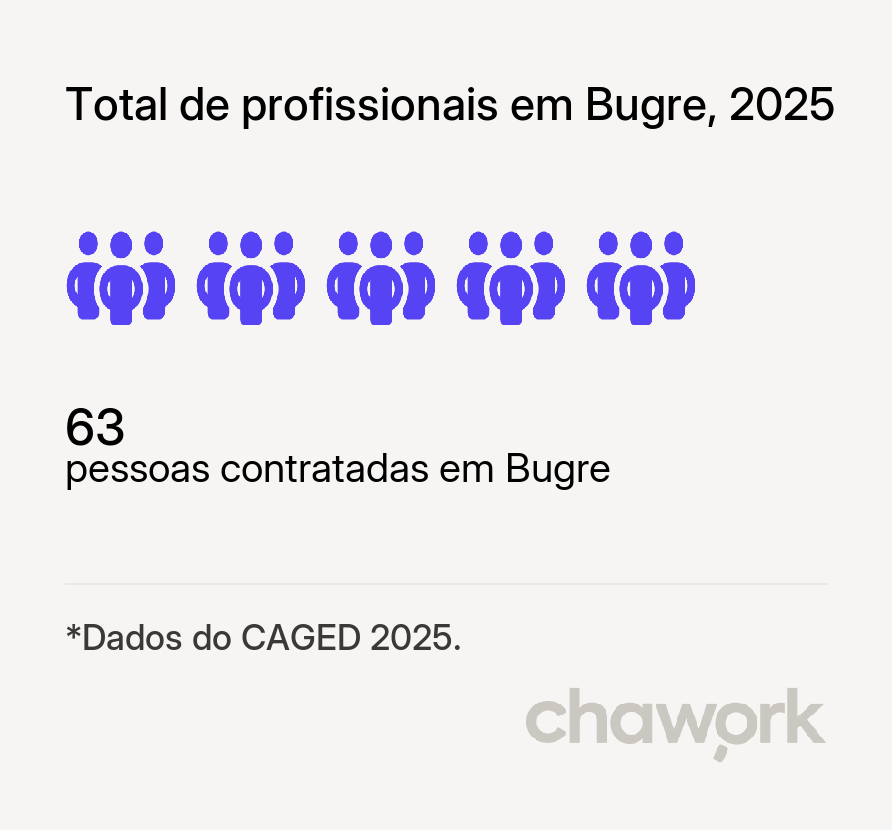 Total de profissionais contratados em Bugre, MG