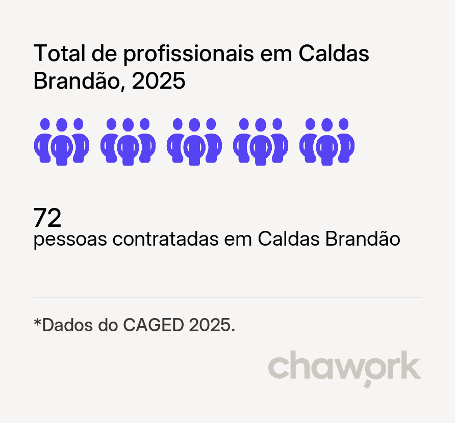 Total de profissionais contratados em Caldas Brandão, PB