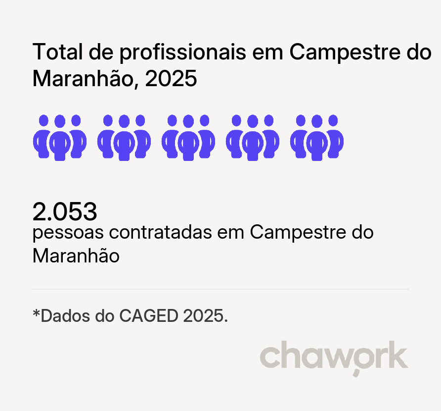 Total de profissionais contratados em Campestre do Maranhão, MA