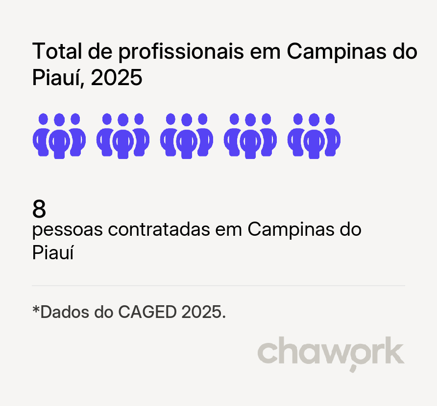 Total de profissionais contratados em Campinas do Piauí, PI