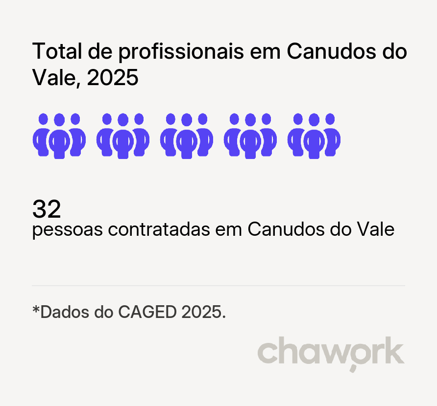 Total de profissionais contratados em Canudos do Vale, RS