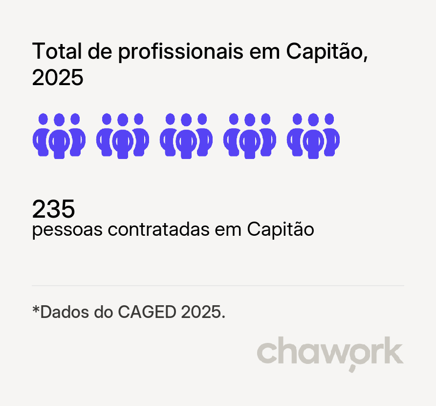 Total de profissionais contratados em Capitão, RS