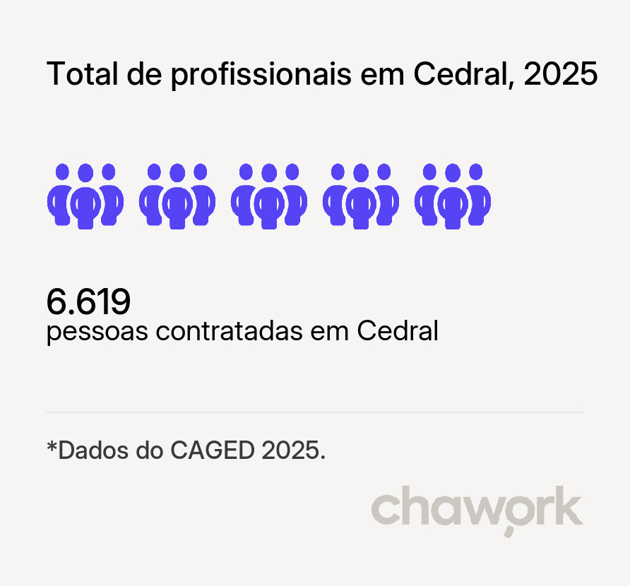 Total de profissionais contratados em Cedral, MA