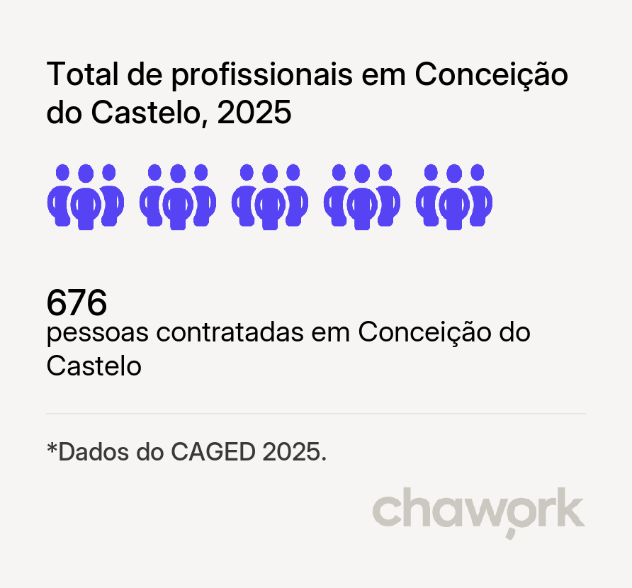 Total de profissionais contratados em Conceição do Castelo, ES