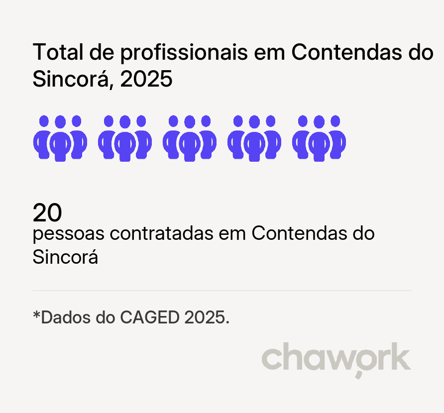Total de profissionais contratados em Contendas do Sincorá, BA