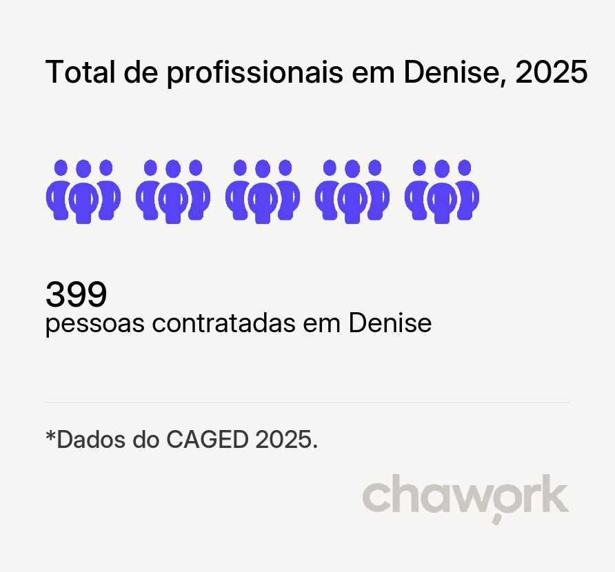 Total de profissionais contratados em Denise, MT