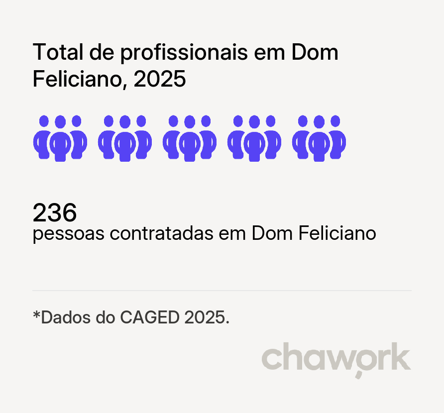 Total de profissionais contratados em Dom Feliciano, RS