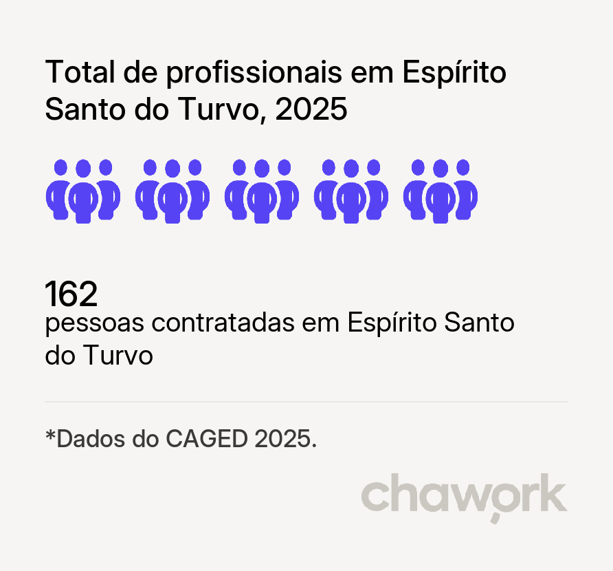 Total de profissionais contratados em Espírito Santo do Turvo, SP