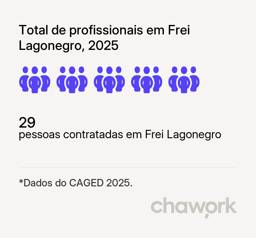 Total de profissionais contratados em Frei Lagonegro, MG