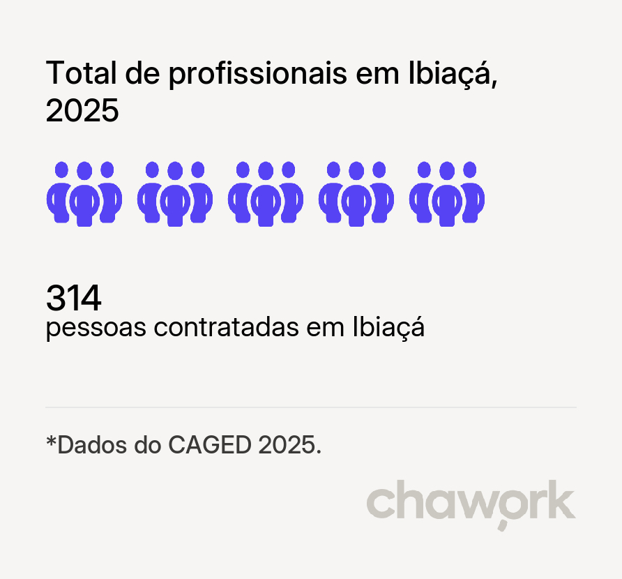 Total de profissionais contratados em Ibiaçá, RS