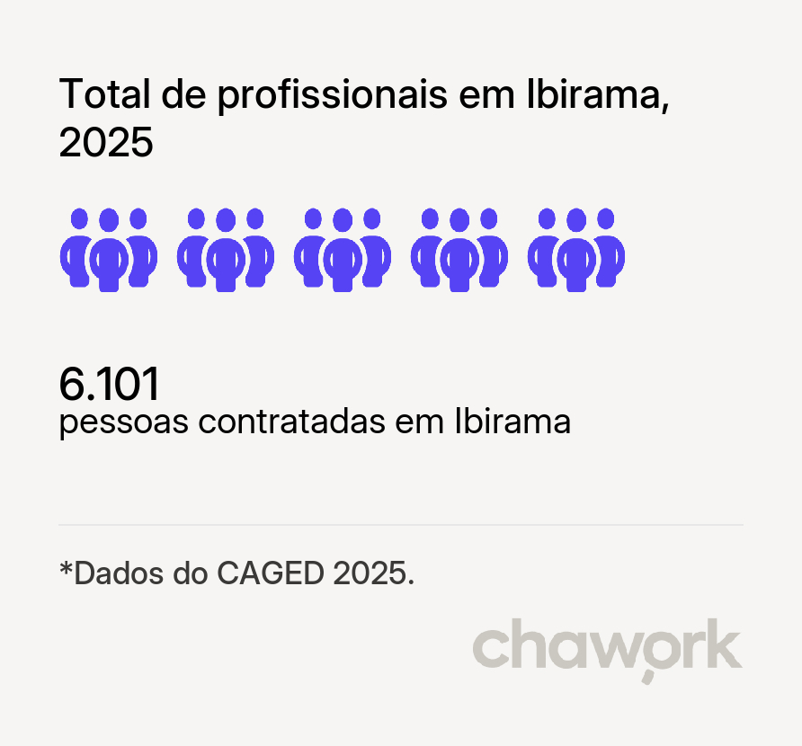 Total de profissionais contratados em Ibirama, SC
