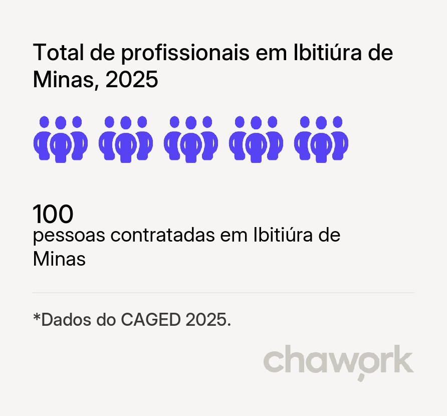 Total de profissionais contratados em Ibitiúra de Minas, MG