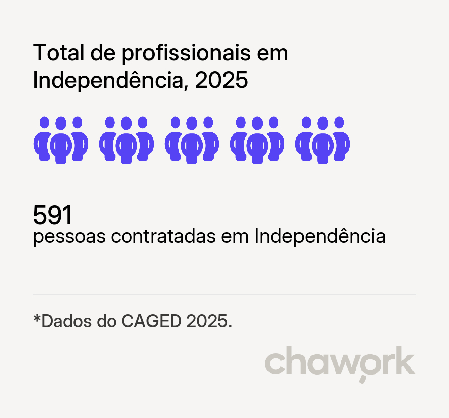 Total de profissionais contratados em Independência, RS