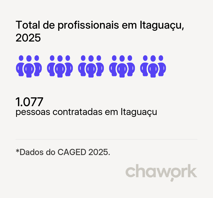 Total de profissionais contratados em Itaguaçu, ES