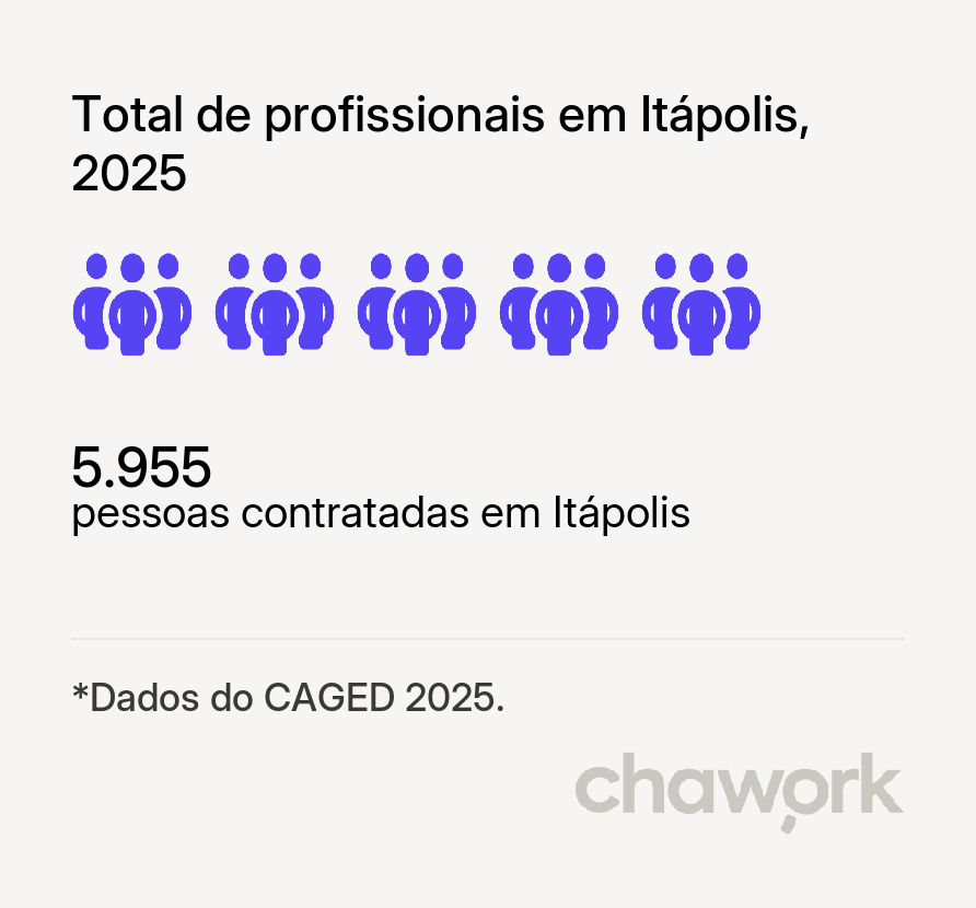 Total de profissionais contratados em Itápolis, SP