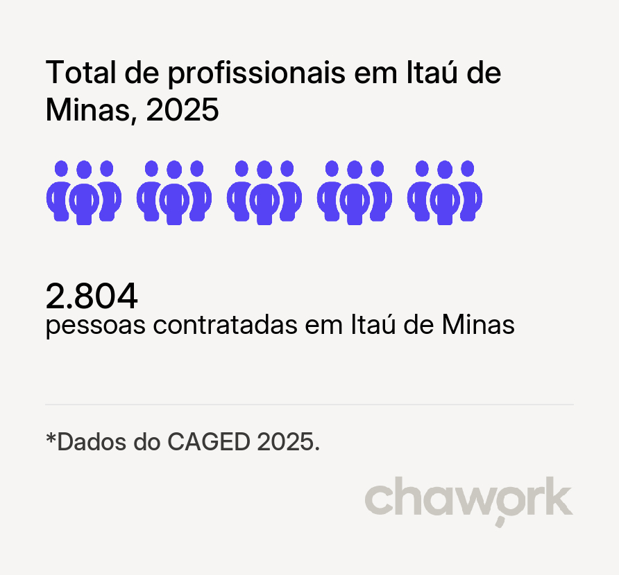 Total de profissionais contratados em Itaú de Minas, MG