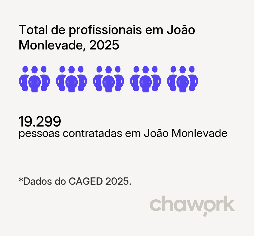 Total de profissionais contratados em João Monlevade, MG