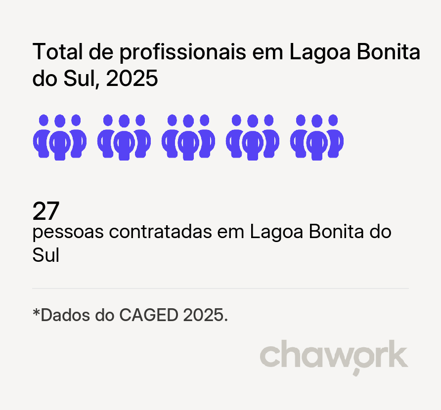 Total de profissionais contratados em Lagoa Bonita do Sul, RS
