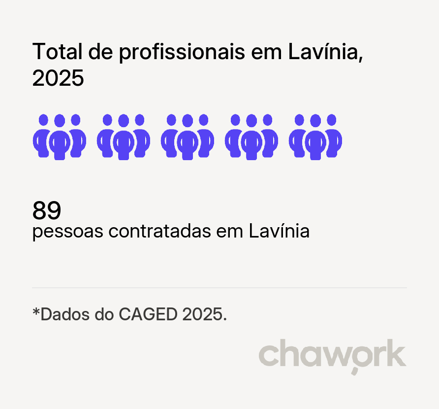 Total de profissionais contratados em Lavínia, SP
