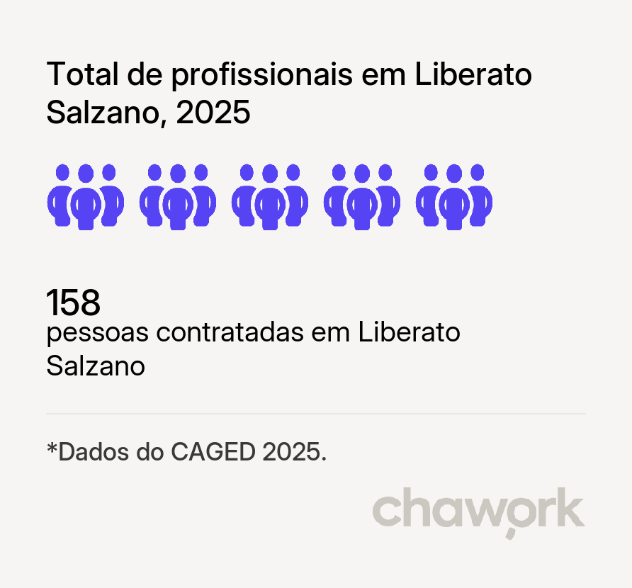 Total de profissionais contratados em Liberato Salzano, RS