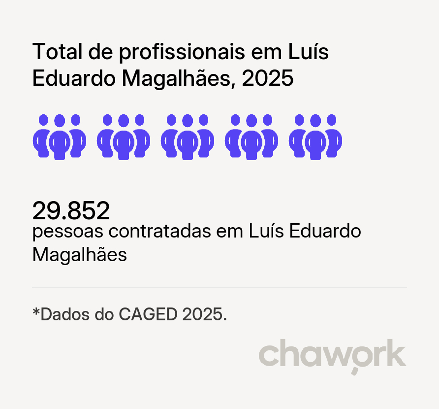 Total de profissionais contratados em Luís Eduardo Magalhães, BA