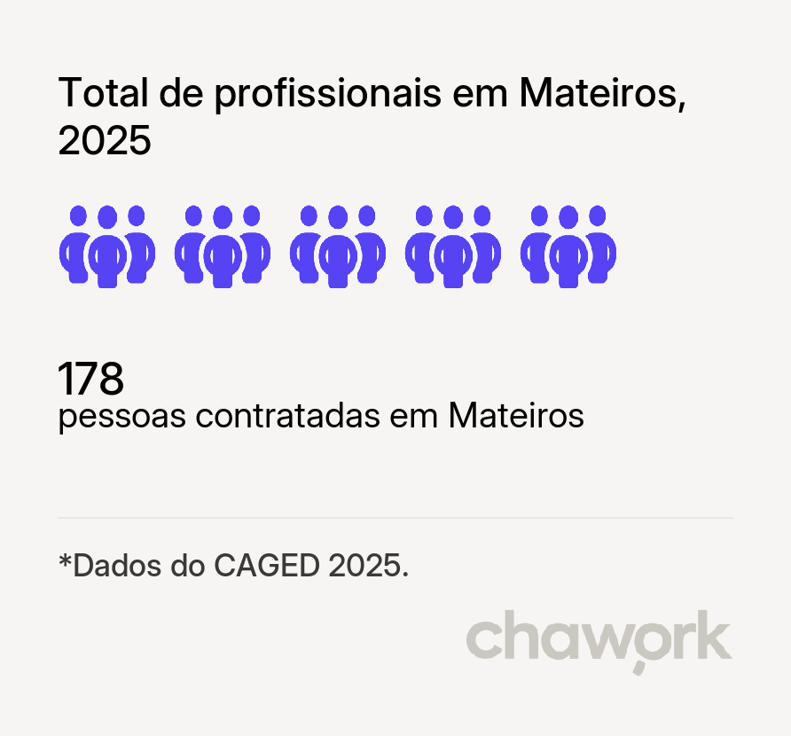 Total de profissionais contratados em Mateiros, TO