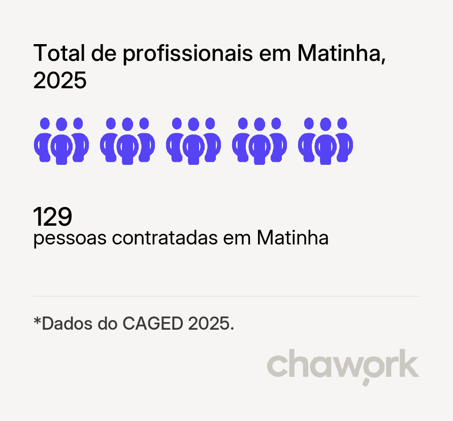 Total de profissionais contratados em Matinha, MA