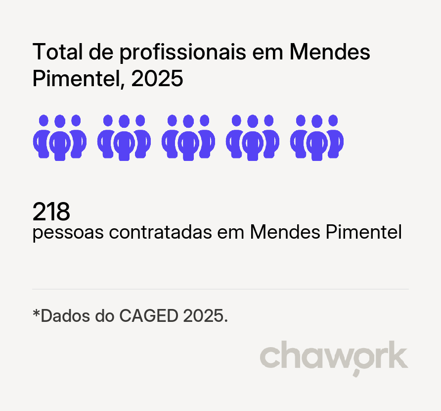 Total de profissionais contratados em Mendes Pimentel, MG