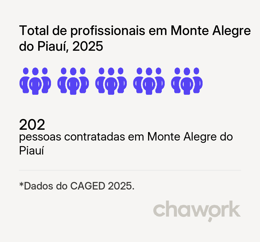 Total de profissionais contratados em Monte Alegre do Piauí, PI