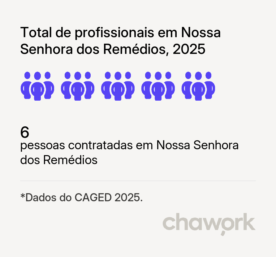 Total de profissionais contratados em Nossa Senhora dos Remédios, PI