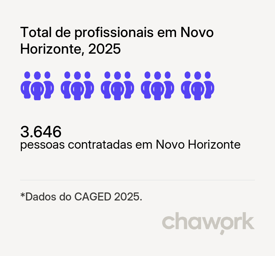 Total de profissionais contratados em Novo Horizonte, BA