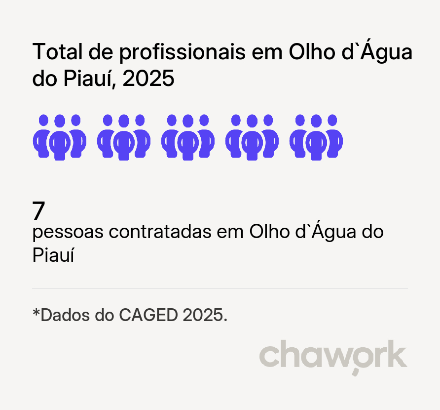 Total de profissionais contratados em Olho d`Água do Piauí, PI