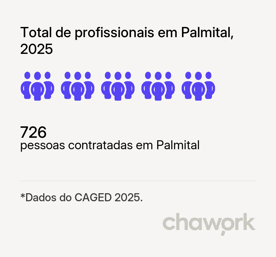 Total de profissionais contratados em Palmital, PR