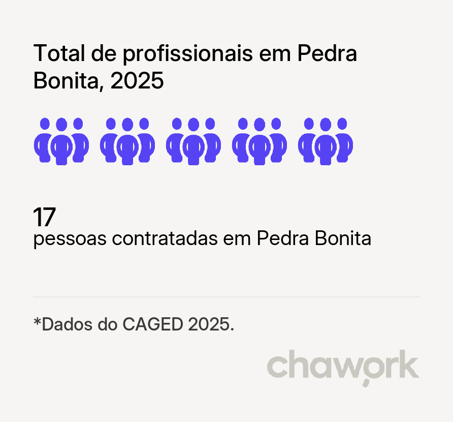 Total de profissionais contratados em Pedra Bonita, MG