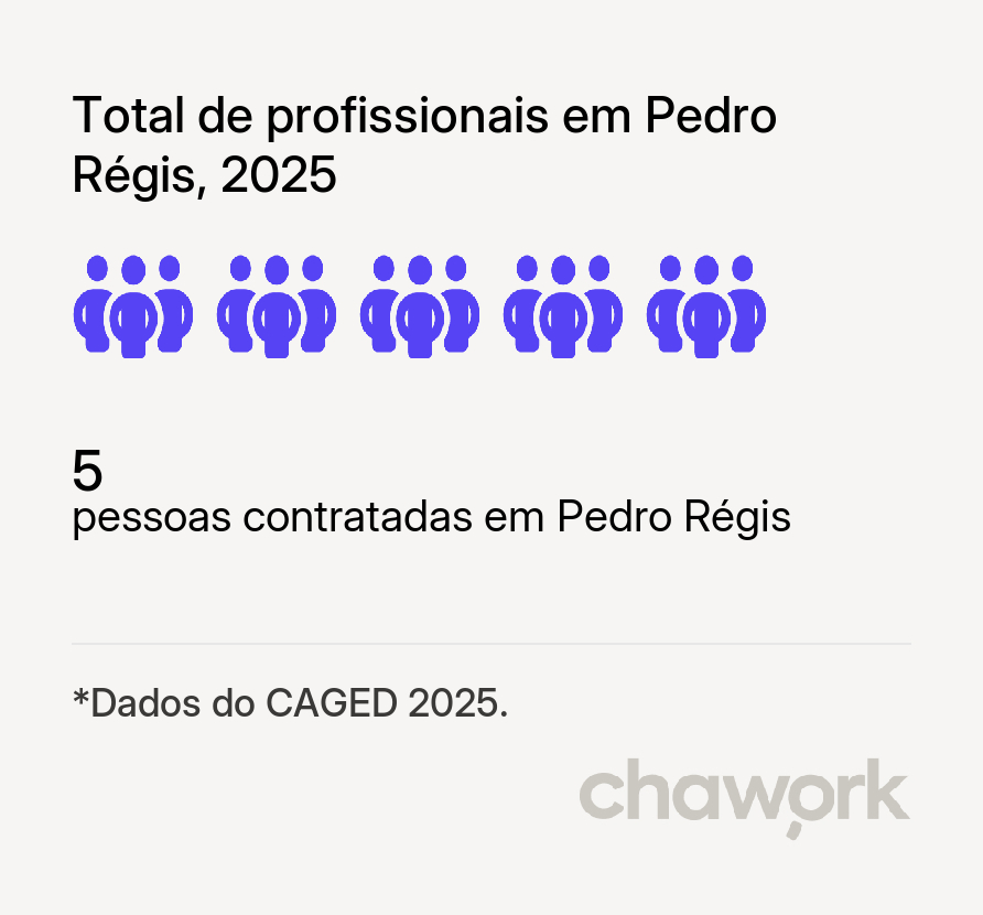 Total de profissionais contratados em Pedro Régis, PB
