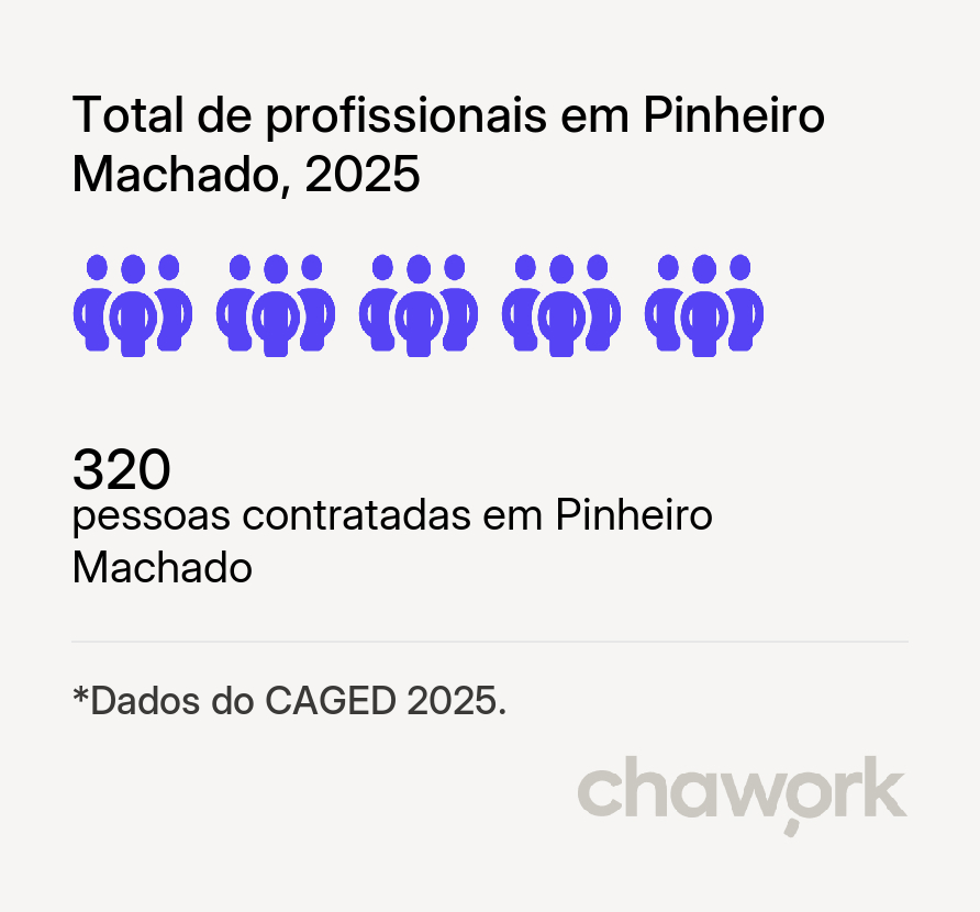 Total de profissionais contratados em Pinheiro Machado, RS