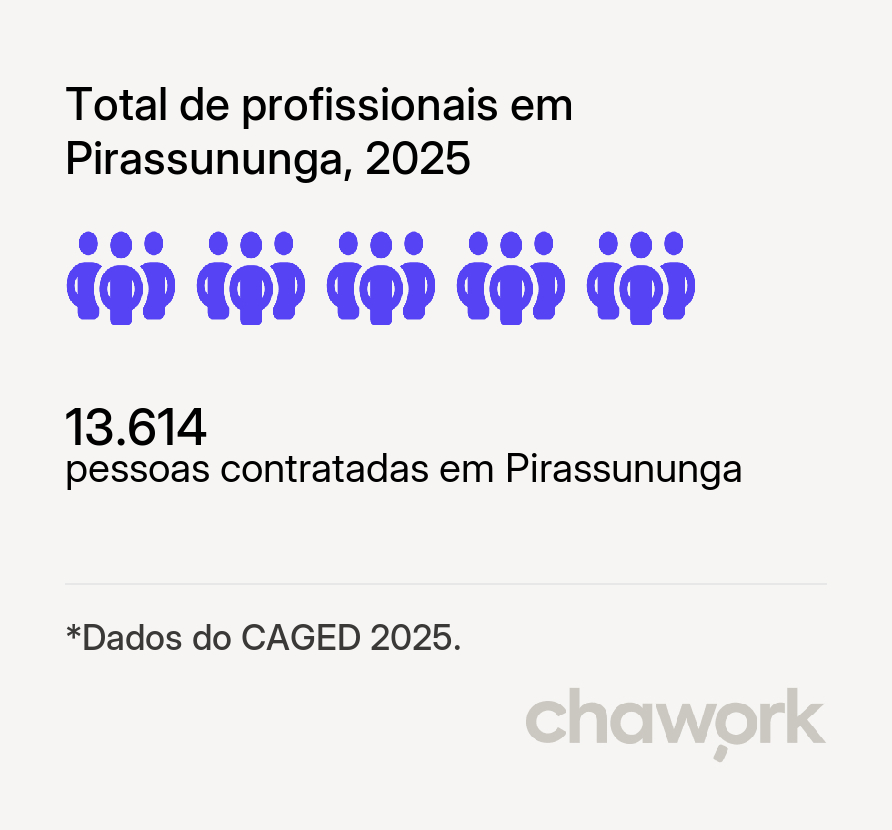 Total de profissionais contratados em Pirassununga, SP