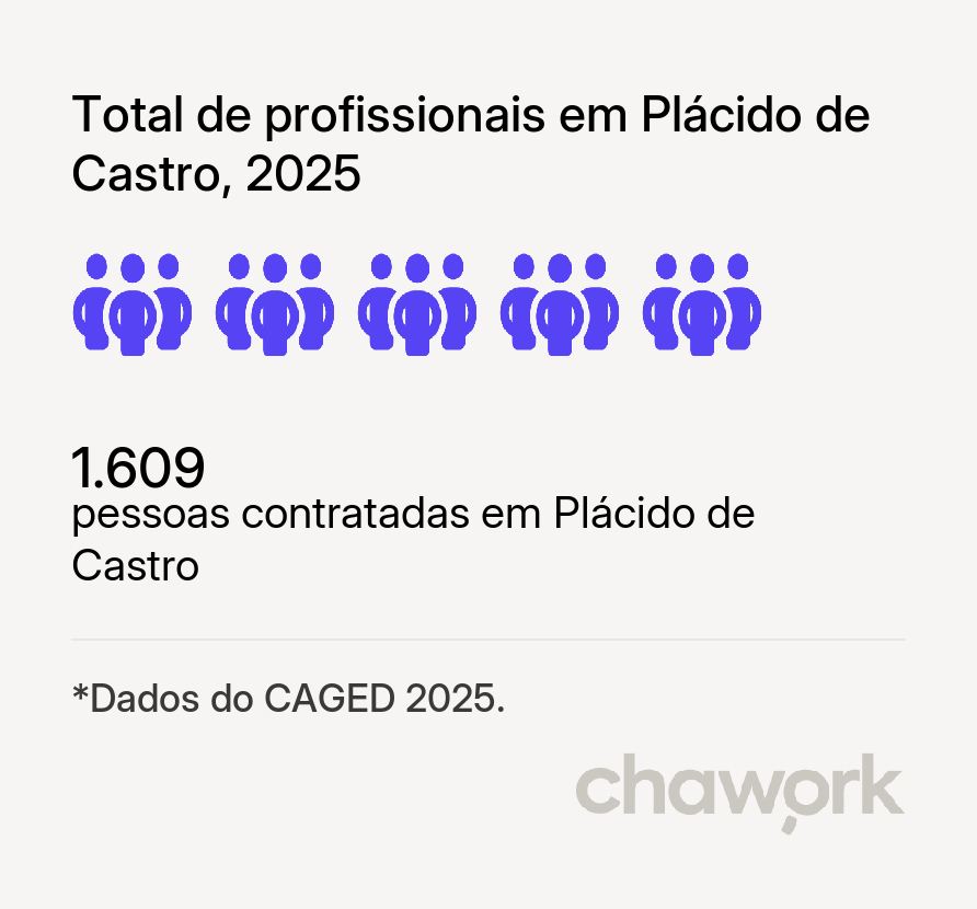 Total de profissionais contratados em Plácido de Castro, AC