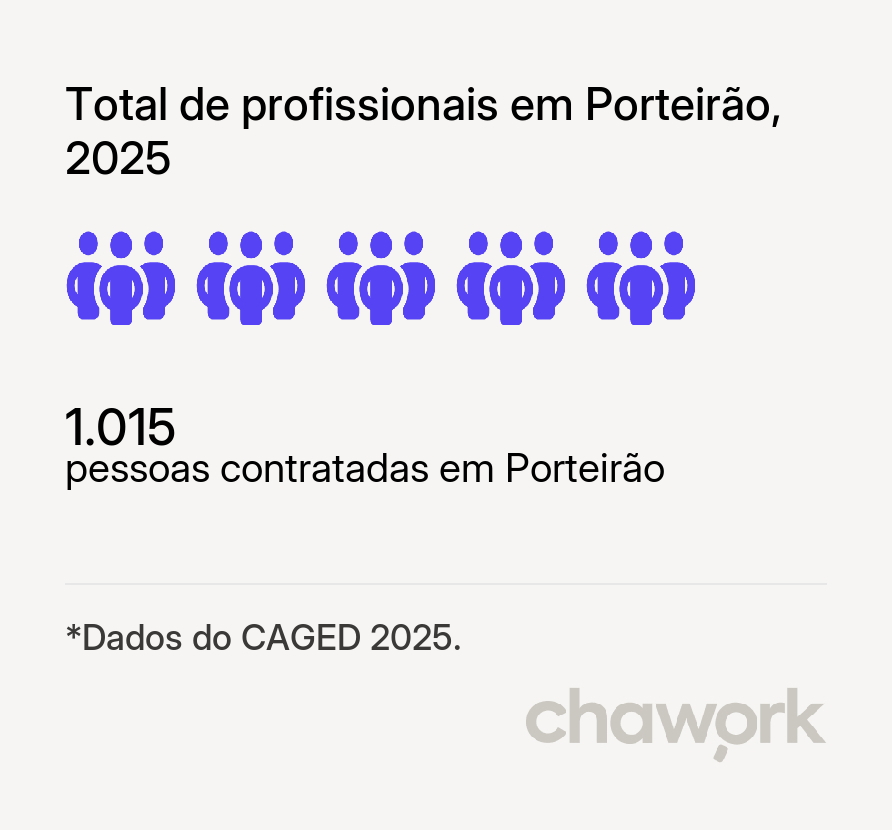 Total de profissionais contratados em Porteirão, GO