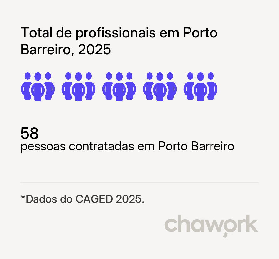 Total de profissionais contratados em Porto Barreiro, PR