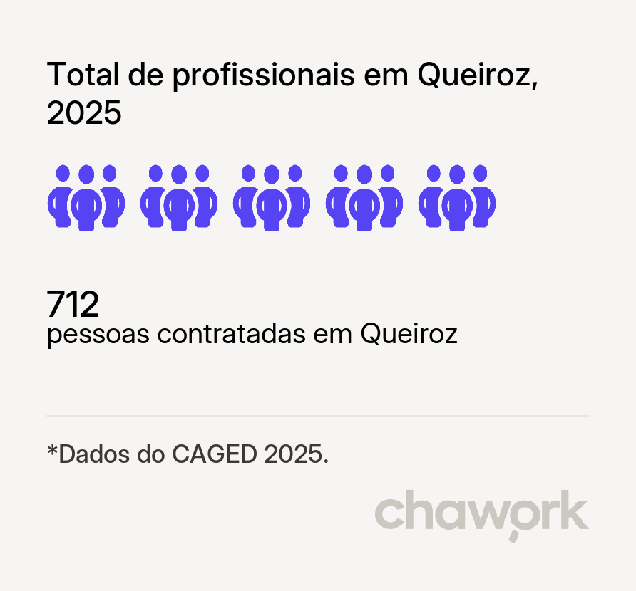 Total de profissionais contratados em Queiroz, SP