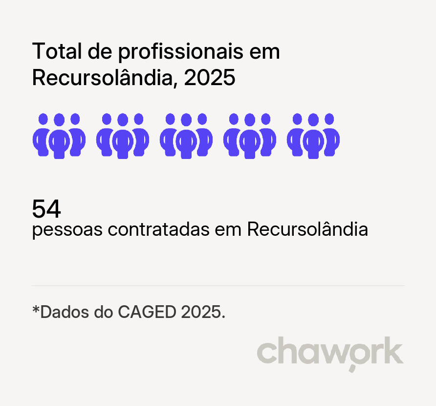 Total de profissionais contratados em Recursolândia, TO