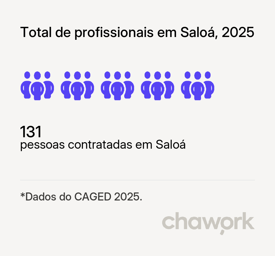 Total de profissionais contratados em Saloá, PE