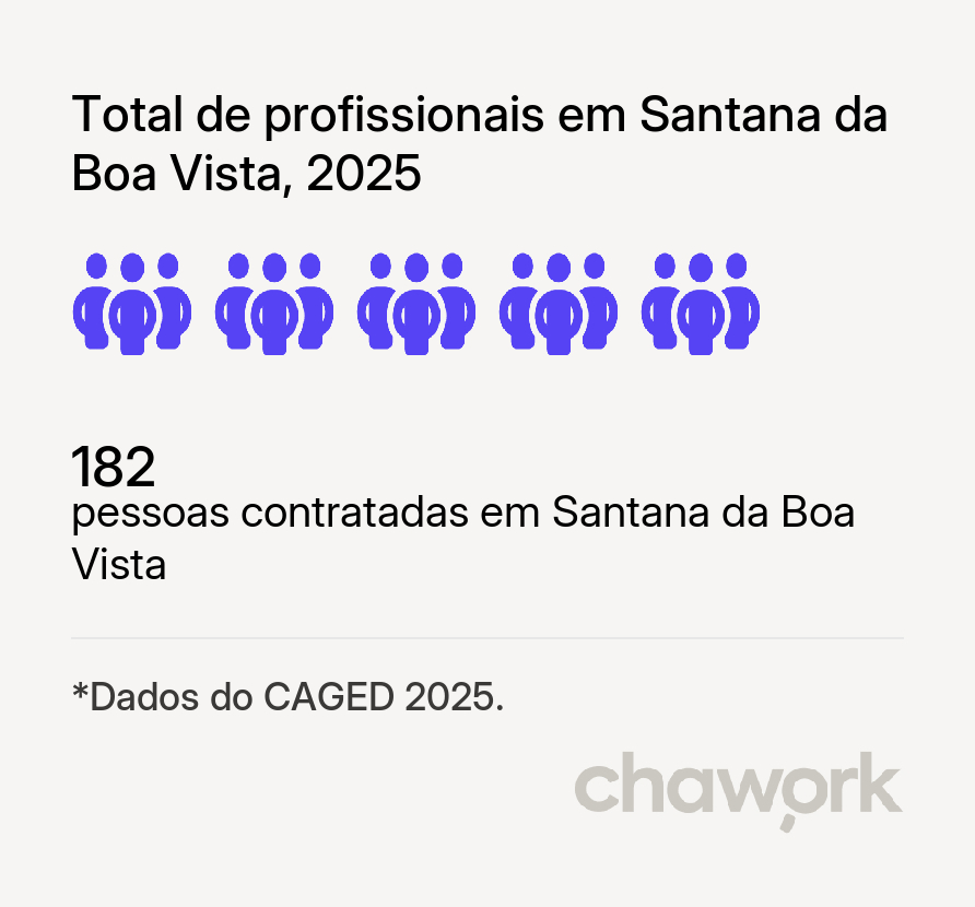 Total de profissionais contratados em Santana da Boa Vista, RS