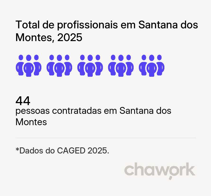 Total de profissionais contratados em Santana dos Montes, MG