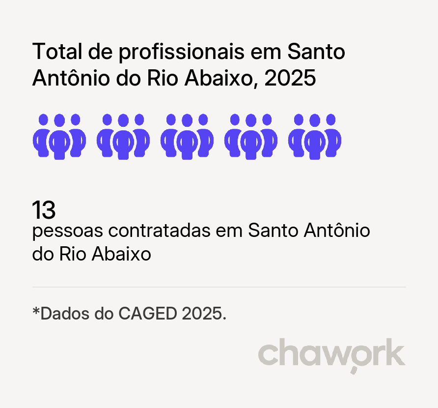 Total de profissionais contratados em Santo Antônio do Rio Abaixo, MG