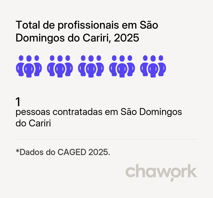 Total de profissionais contratados em São Domingos do Cariri, PB